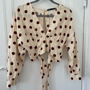 Zara Tie Back Blouse Top